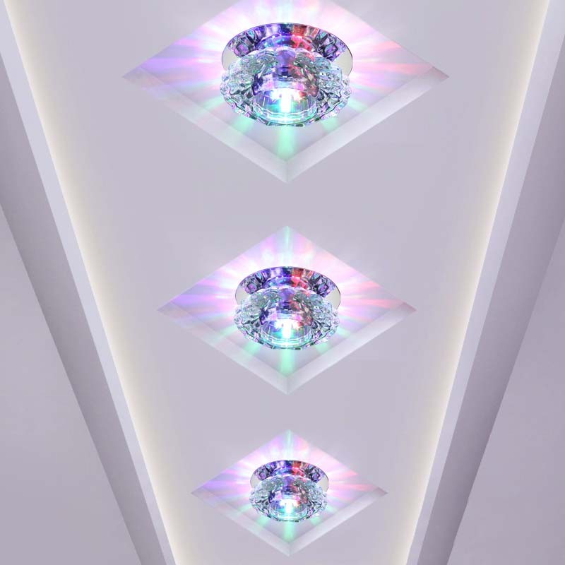 新款led射灯背景墙吊顶天花客厅孔灯筒灯水晶过道灯走廊灯玄关灯