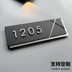 门牌号高级感家用入户门轻奢创意定制订制名宿小区别墅住宅新房门