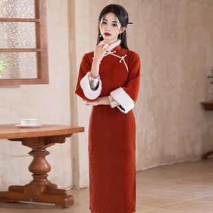 红色倒大袖旗袍马甲套装新娘新中式敬酒服喜服中国风过年裙子