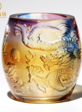 琉璃龙笔筒办公室老板桌摆件送领导升职生日礼物高档创意工艺品男