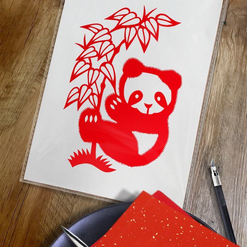 中国风十二生肖动物传统手工艺剪纸刻纸底稿图样红纸宣纸DIY窗花