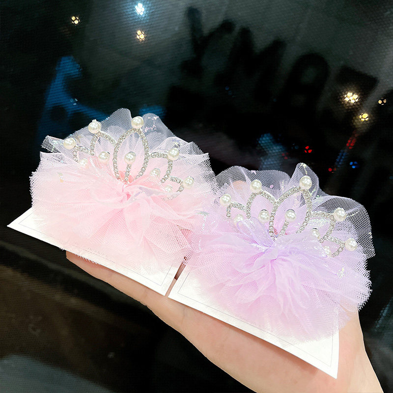 小女孩皇冠发夹女童珍珠发卡宝宝可爱洋气头饰公主超萌小夹子发饰