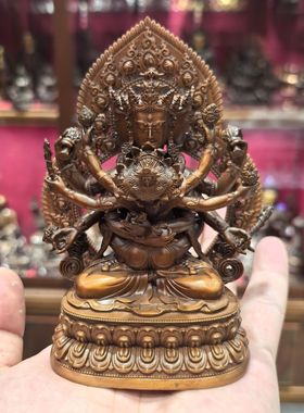 密集金刚/密聚金刚/桑堆/桑顿多杰/12cm红铜佛像藏传摆件/大威德