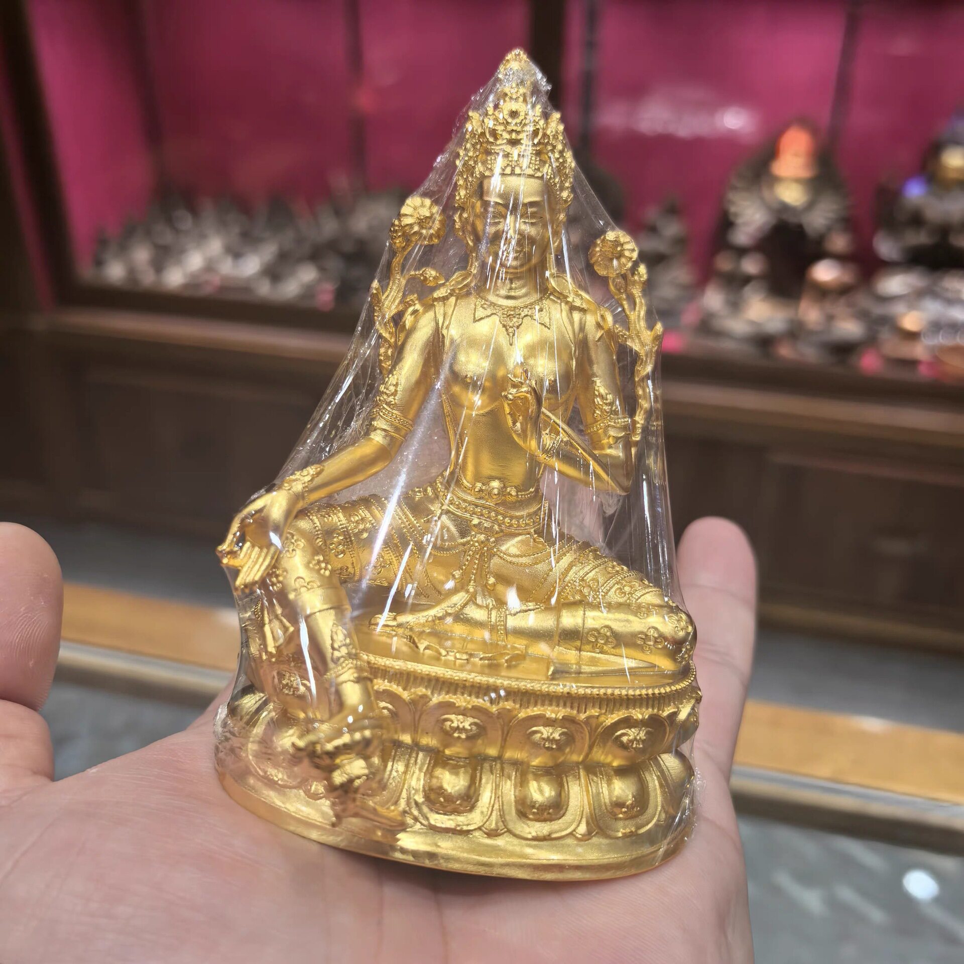 绿度母/红度母/白度母/多吉度母10cm纯银镀金密宗佛像佛堂摆件