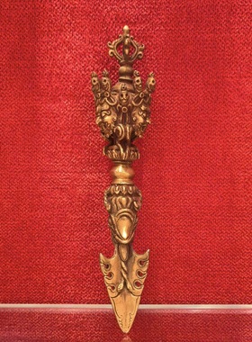普巴金刚杵/普巴橛/普巴金刚橛/本尊撅/藏传器物尼泊尔鎏金