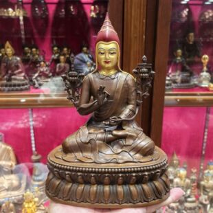 麦彭仁波切/麦彭仁波切大师/麦朋仁波切23cm紫铜佛像佛堂供奉摆件