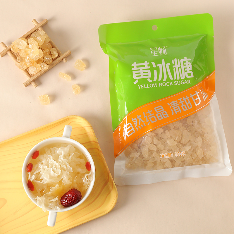 唐仁集小颗粒单晶白冰糖黄冰糖500g家用甘蔗食糖袋装烹饪调味上色