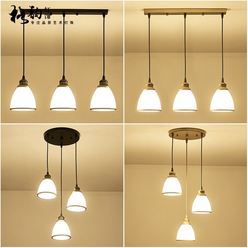 美式餐厅吊灯三头简约创意个性餐桌饭厅阳台吧台灯饰灯具