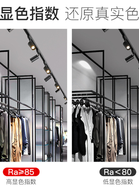 超亮LED射灯12w35W 40W轨道灯聚光背景墙COB导轨商用服装店铺明装