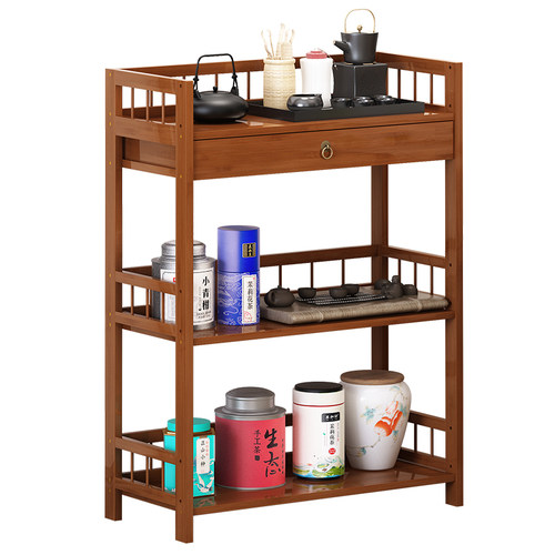 中式茶柜置物架客厅茶水柜实木多层茶边柜茶叶柜收纳小柜子储物柜
