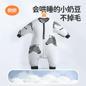 良良豆豆绒婴儿睡袋春秋冬款 通用 恒温儿童防踢被宝宝睡袋四季