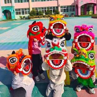 塑料儿童舞狮子道具套装舞狮头鼓-岁幼儿园表演小狮头玩