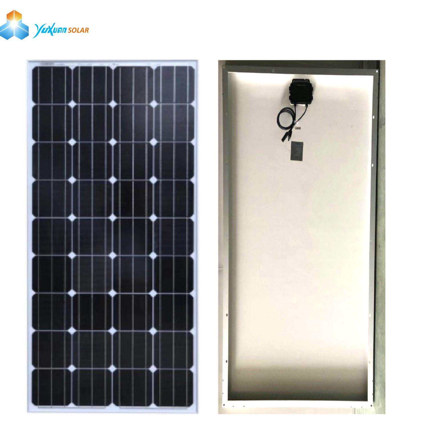 单晶太阳能发电板12V24V监控充电板电池家用系统170w光伏户外组件