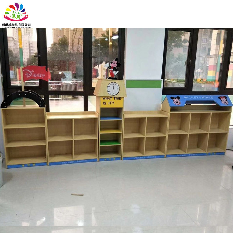 幼儿园早教中心卡通玩具收纳柜造型组合柜防火板储物枫木纹整理柜