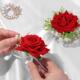 2025新款 2件套红玫瑰胸花手花婚礼腕带