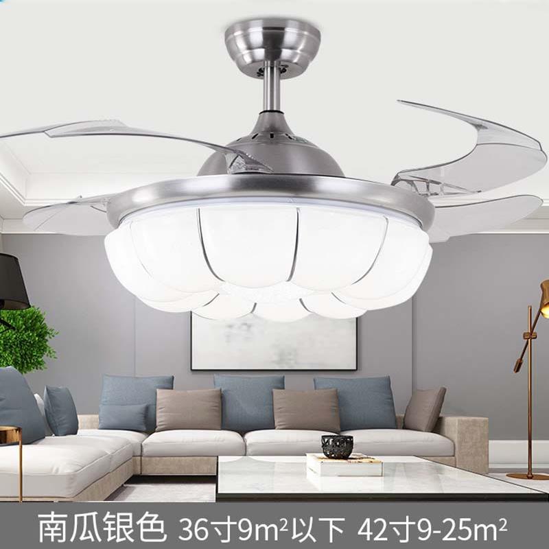 隐形风扇灯现代欧式简约吊扇灯风扇吊灯餐厅带灯吊扇卧室吊扇灯