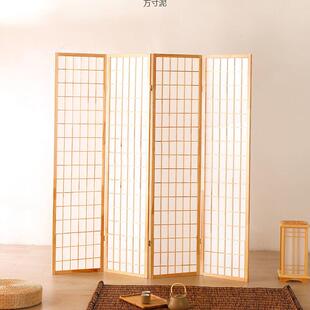 日式屏风隔断客厅简约现代折叠移动办公室玄关实木格子拍照道具厂