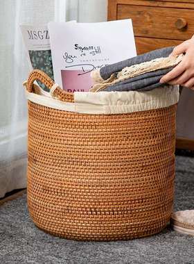 1VPR越南藤编脏衣篮脏衣服收纳桶编织收纳筐脏衣篓收纳篮洗衣篮脏