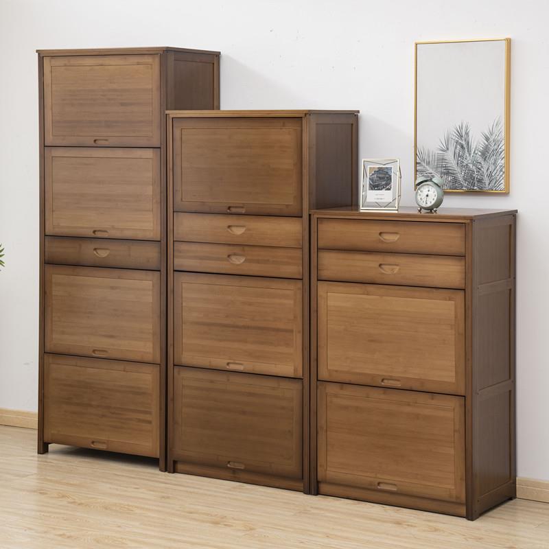 61K3五斗柜储物柜客厅置物柜卧室实木收纳柜子原木新中式楠竹抽屉