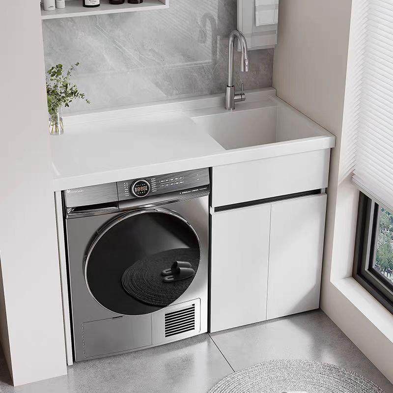 蜂窝铝阳台滚筒洗衣机柜组合洗衣槽池盆不带搓衣板一体盆伴侣