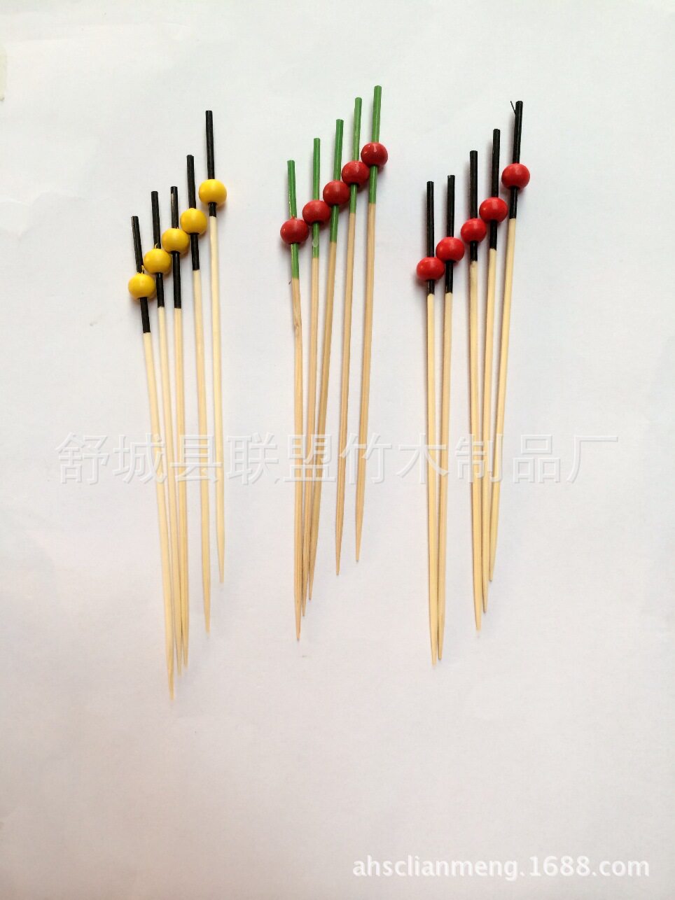 厂家直销 批发多色各式珠串 花结串 水果签 竹制工艺品