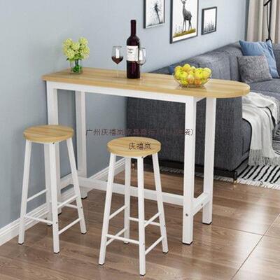 吧台桌简易靠墙商用窄桌子家用长条桌奶茶店桌椅组合高脚吧台椅子