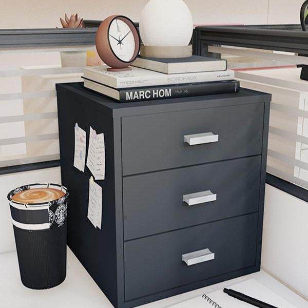 办公室小型铁皮柜白黑色文件柜多层矮柜复古彩色宿舍桌面储物柜r&