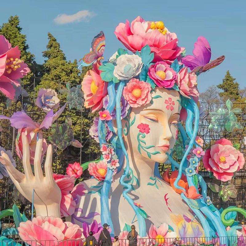 彩灯制作户外大型女神花灯装饰灯会节日夜景灯春节公园灯会布置