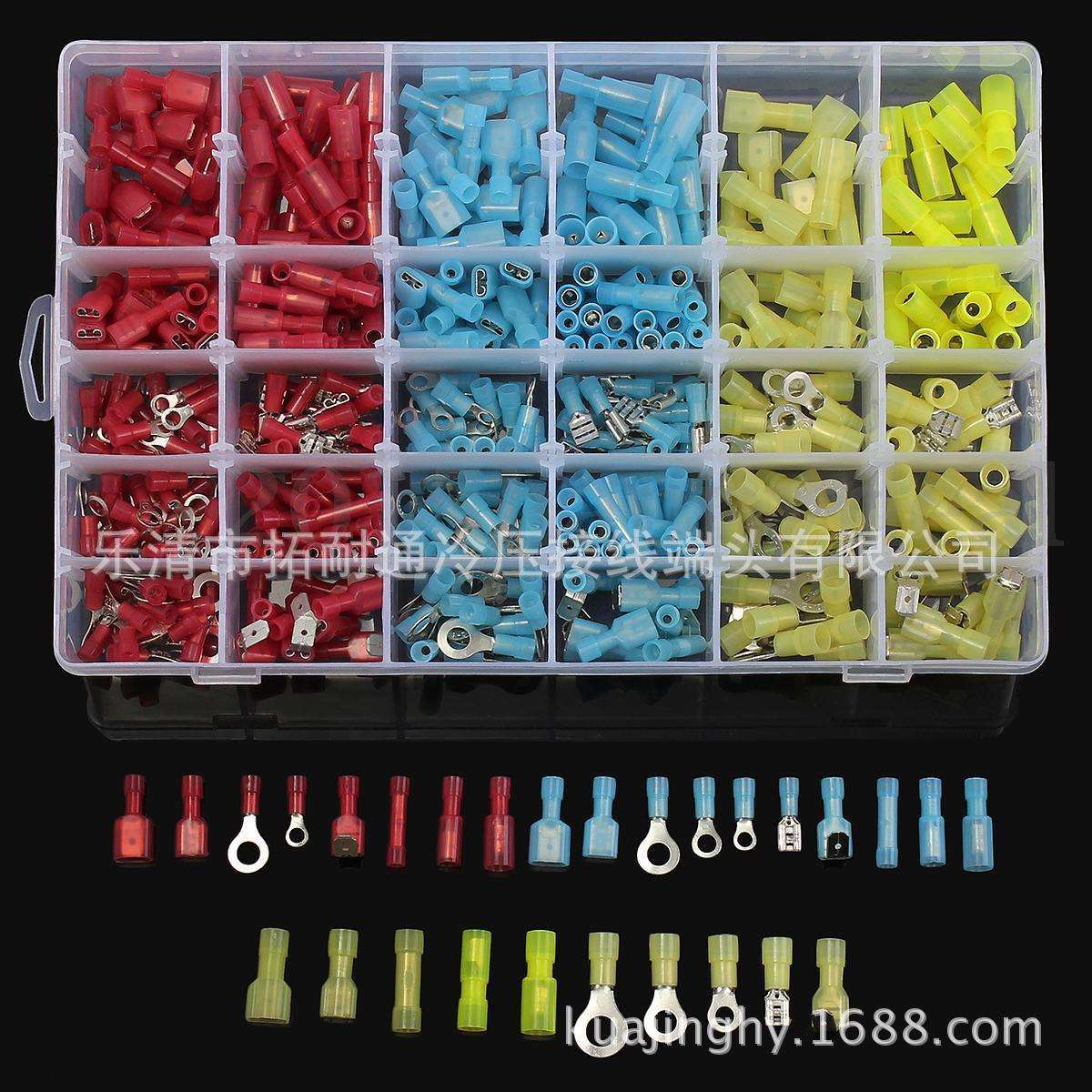 电商冷压接线连接端子组合480pcs冷压端子盒装尼龙接线端子