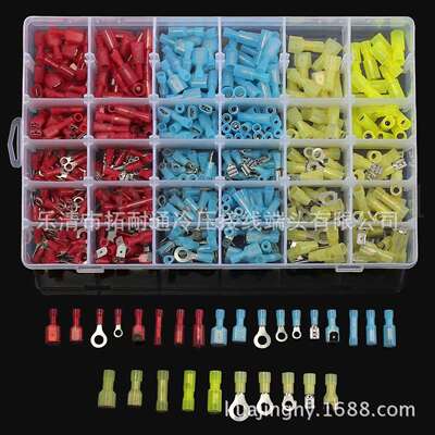 电商冷压接线连接端子组合480pcs冷压端子盒装尼龙接线端子