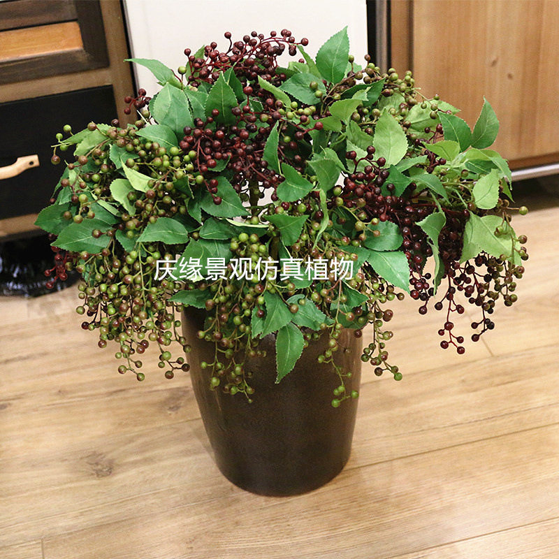 仿真山花椒树假树盆栽绿植园艺装饰旅游景点室内摆件人造植物