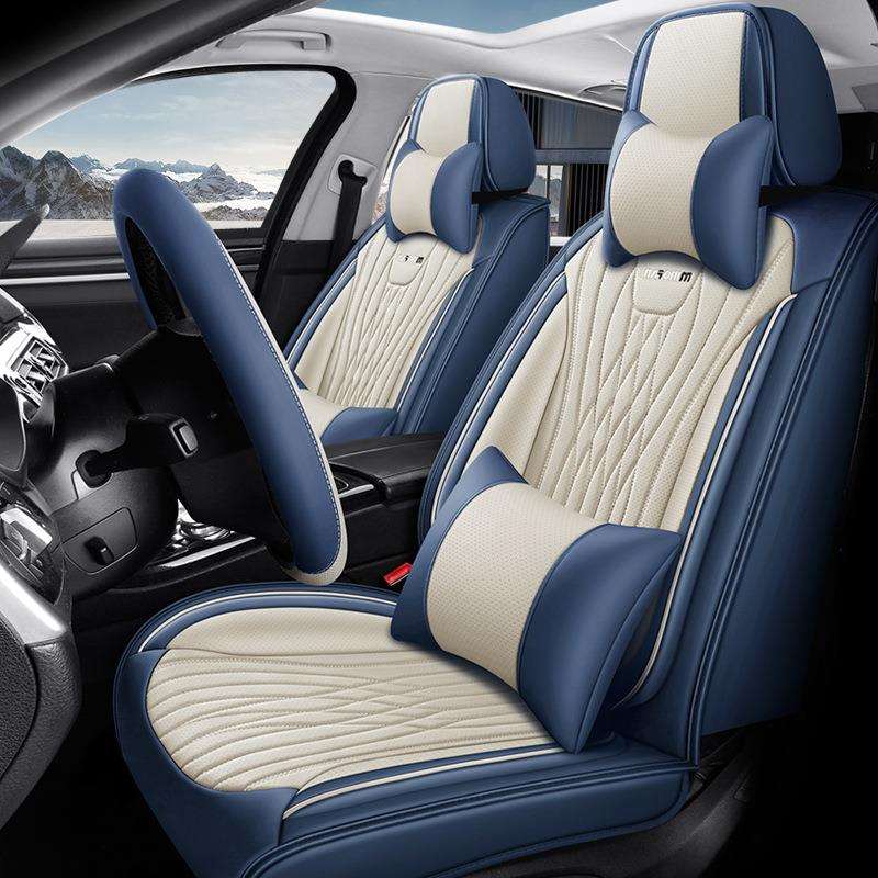 四季通用汽车坐垫全包围全皮座套打孔透气纳帕皮座椅套夏冬车座垫
