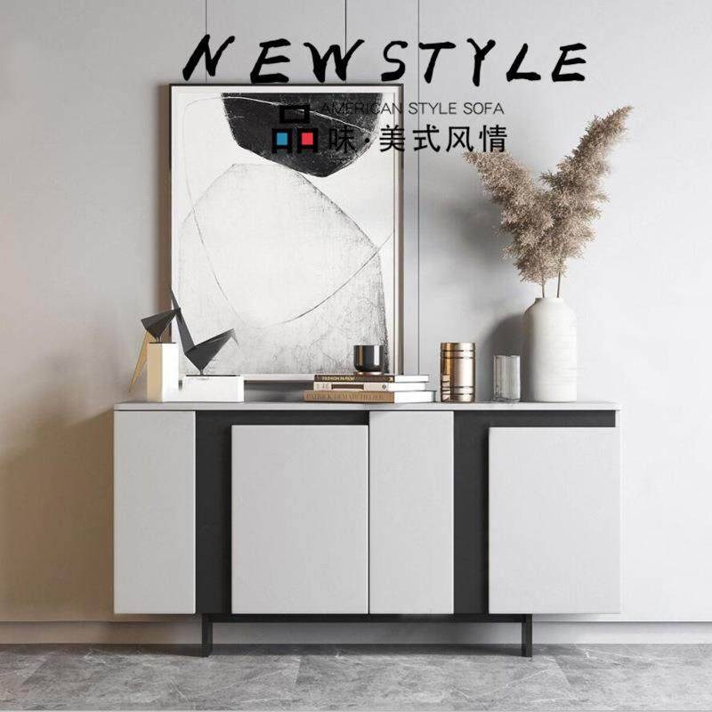 白色钢琴烤漆餐边柜现代简约茶水柜意式风格储物柜时尚玄关柜整装