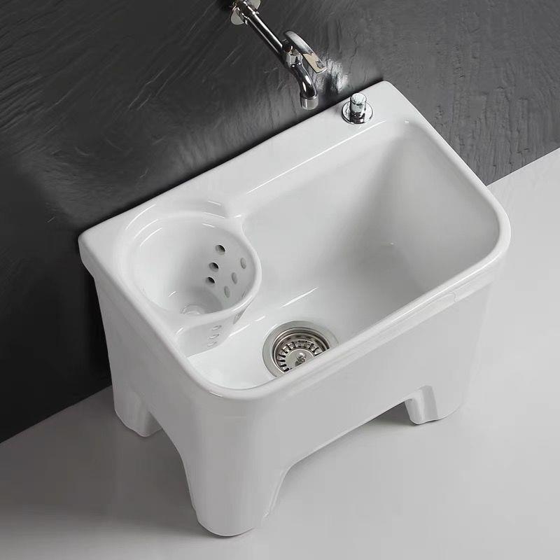 陶瓷拖把池阳台拖布盆卫生间墩布池洗拖把拖布池沥水篮地拖桶方形