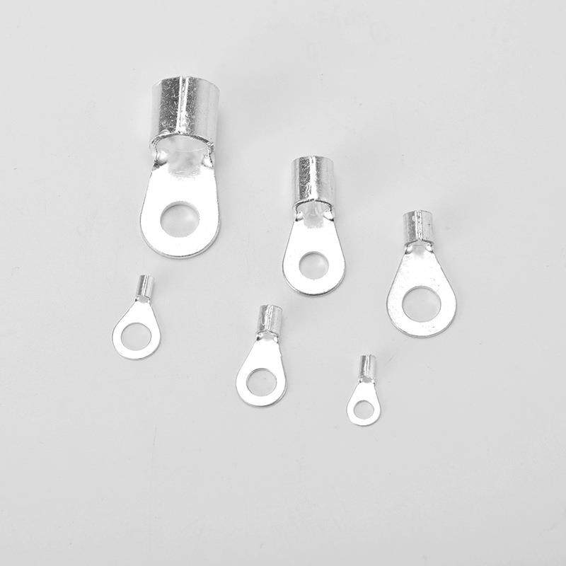 圆形紫铜焊口10-5/6/8/10/16-6/8/裸端头铜线耳冷压接线端子/500