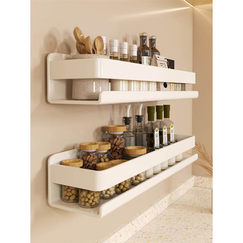 白色厨房置物架免打孔壁挂调料架调味料墙上多功能大全家用收纳架