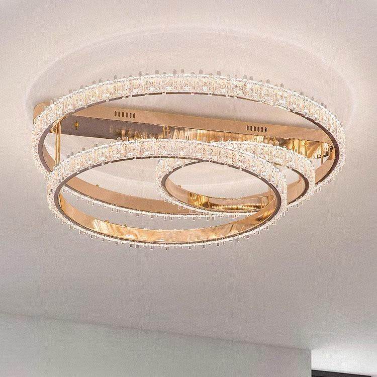 轻奢大气客厅吸顶灯餐厅后现代简约创意设计师水晶卧室灯2023新款