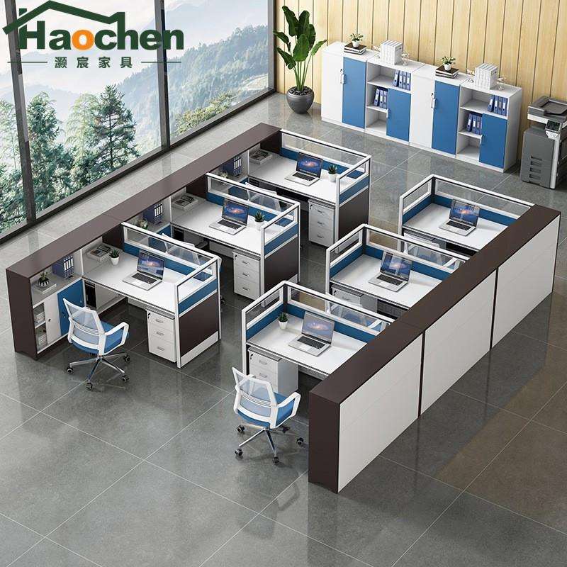 办公桌职员办公室桌椅组合隔断卡座办公家具白色员工桌椅24/6人位