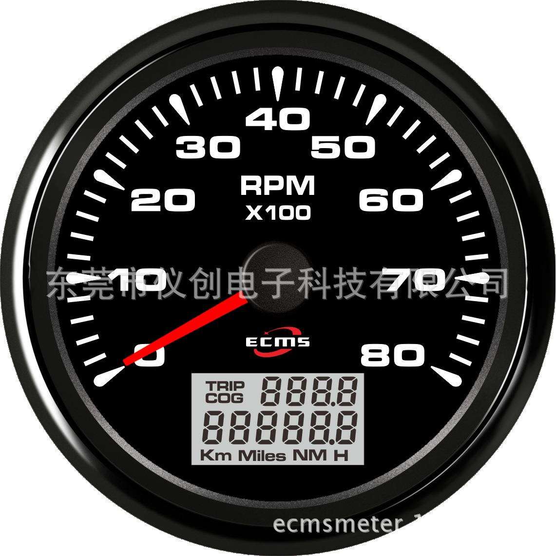 85mm指针转速表速比可调1-300七色背光，I67316L
