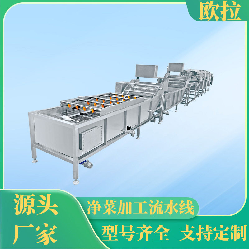 商用果蔬加工流水线 叶菜类蔬菜前处理设备 大型气泡清洗机图片