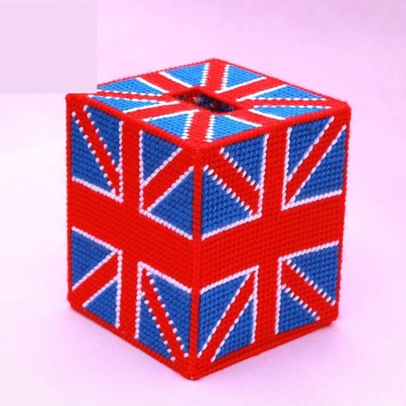 新款立体绣十字绣纸抽盒卷纸方盒客厅家居材料包套件毛线新品包邮