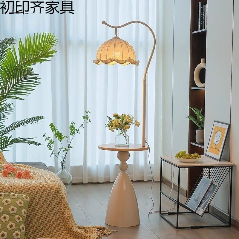 台灯床头风装饰落地灯客厅卧室茶几氛围一体置物奶油旁边沙发摆件