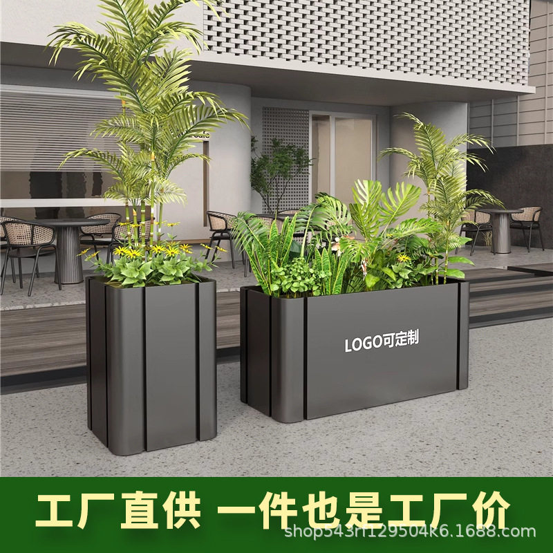 户外不锈钢铁艺花箱栅栏围栏市政园林外摆围栏隔断售楼部花箱花槽