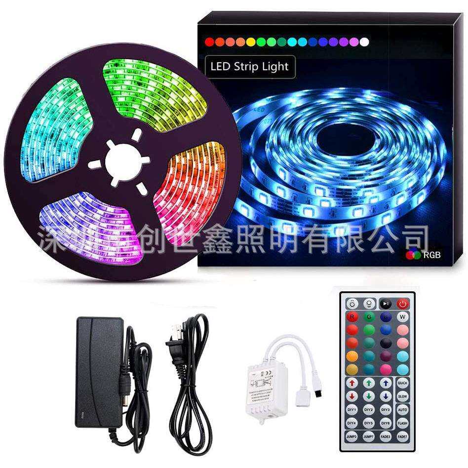 led5050灯带5米10米滴胶防水RGB彩色软灯条44键控制器套装
