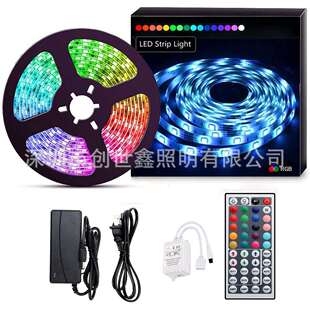 led5050灯带5米10米滴胶防水RGB彩色软灯条44键控制器套装