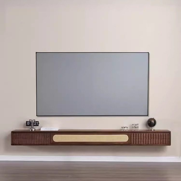 黑胡桃木电视柜吊柜壁挂全实木柜子简约现代藤编悬挂式客厅电视柜,电子元器件市场,电线扎带/束线带,淘宝优惠券,粉丝福利购,淘宝优惠卷