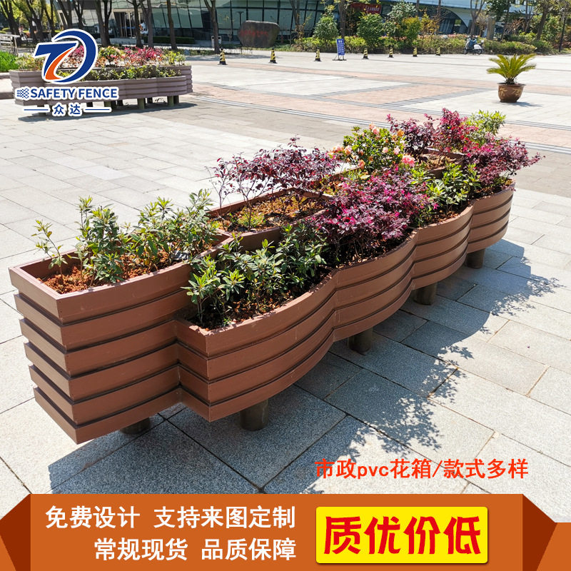 pvc花箱厂家 户外街道景观白色pvc发泡花槽市政种植绿化pvc花箱