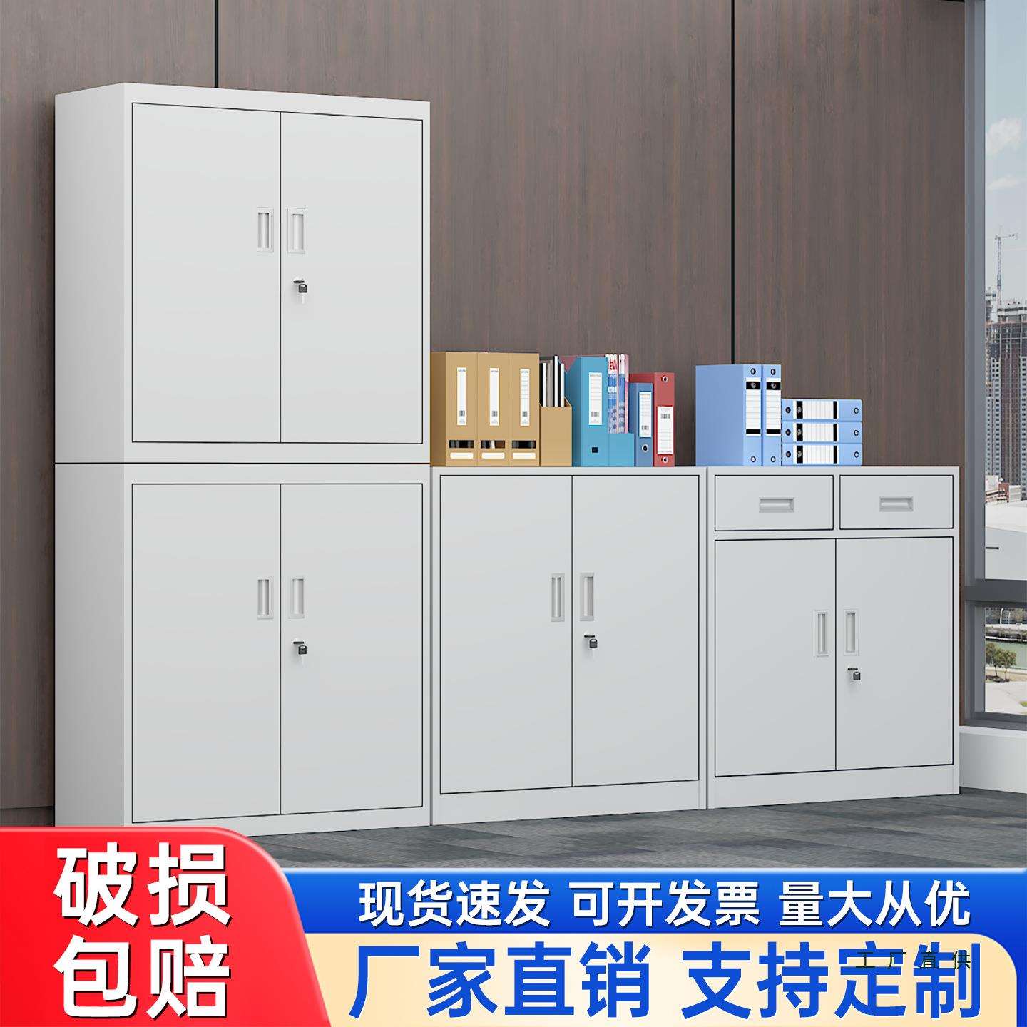 分双节铁皮文件柜办公室钢制档案柜财务凭证柜资料柜储物工具柜子