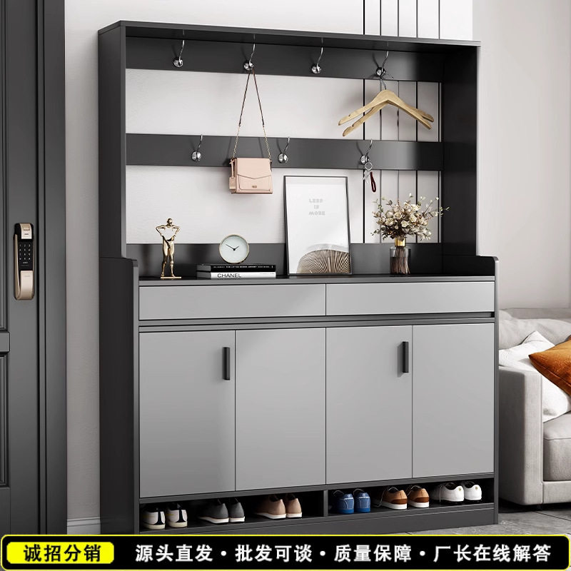 鞋柜门口一体柜轻奢欧式家用带门玄关柜客厅柜鞋柜收纳柜一体靠墙
