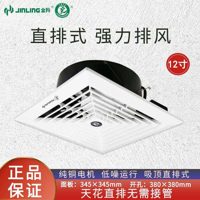 金羚排气扇12寸厨房卫生间换气扇吸顶式天花直排排风扇APT30-5-1